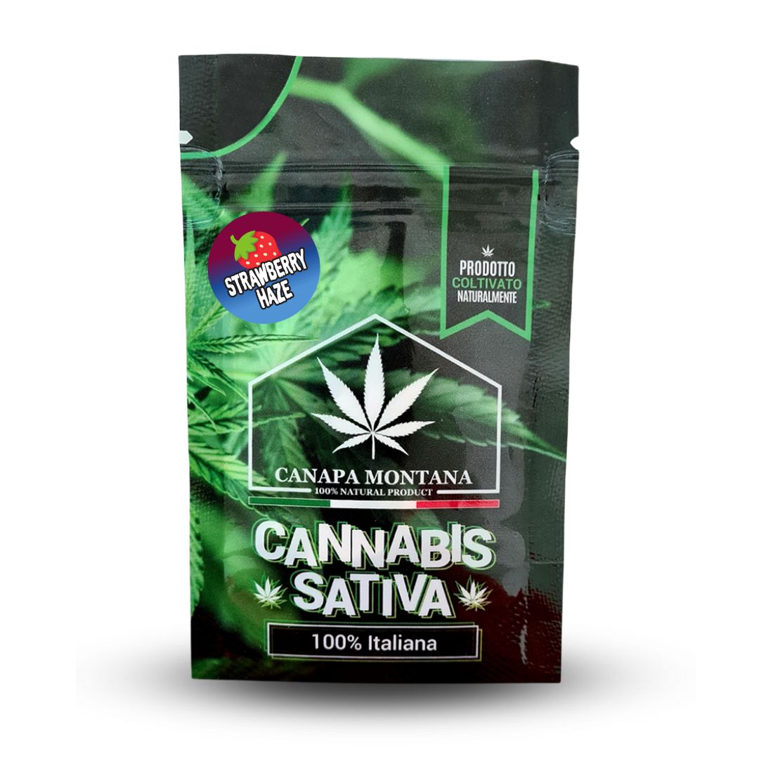  cannabis legale light Strawberry Haze di Canapa Montana